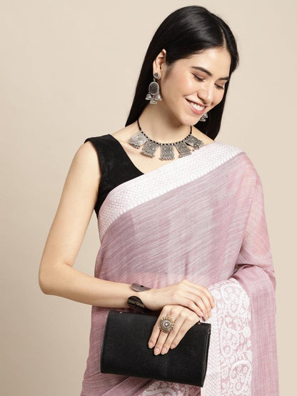 Purple Linen Cotton Handloom Saree | EZB SI04 SGGLO-3005 - EZBER
