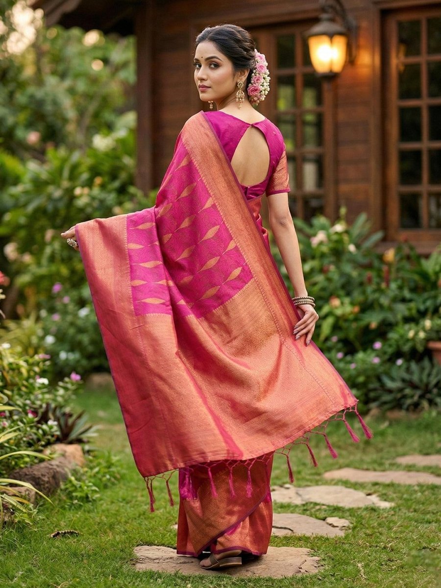 Purple Linen Cotton Handloom Saree | EZB SI04 SURIT1005 - EZBER