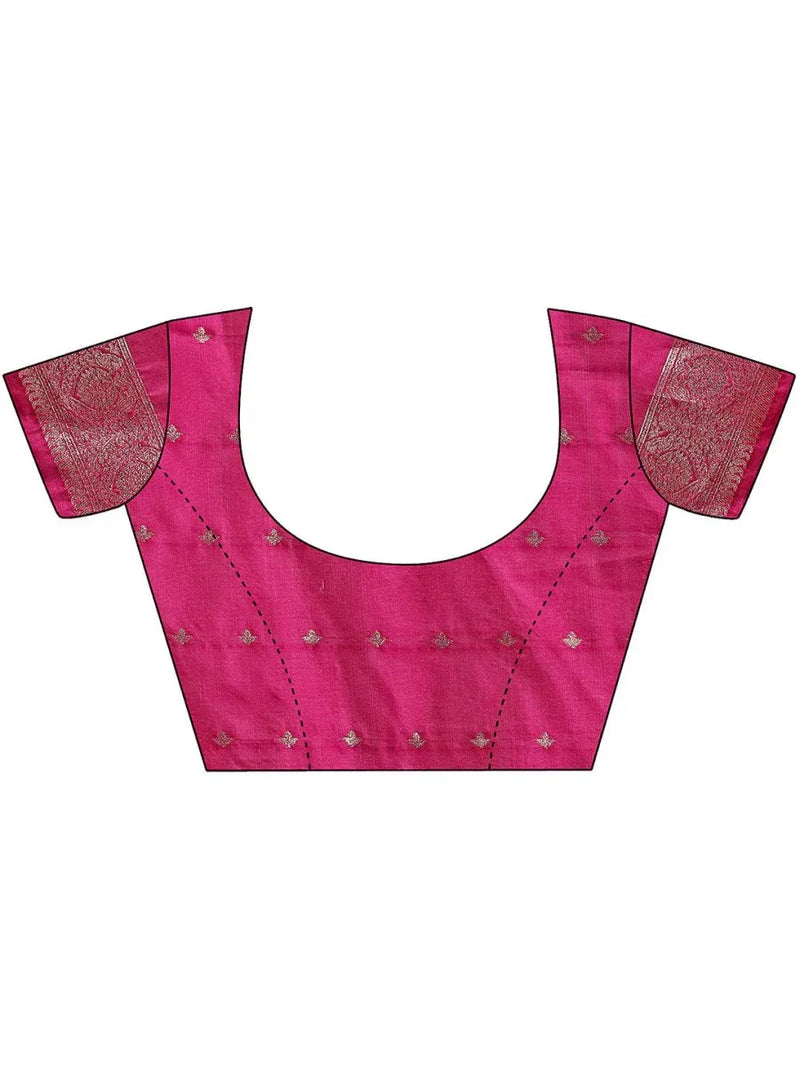 Purple Linen Cotton Saree With Blouse Piece - EZBER
