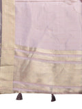 Purple Organza Saree With Blouse Piece - EZBER