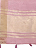 Purple Organza Saree With Blouse Piece - EZBER