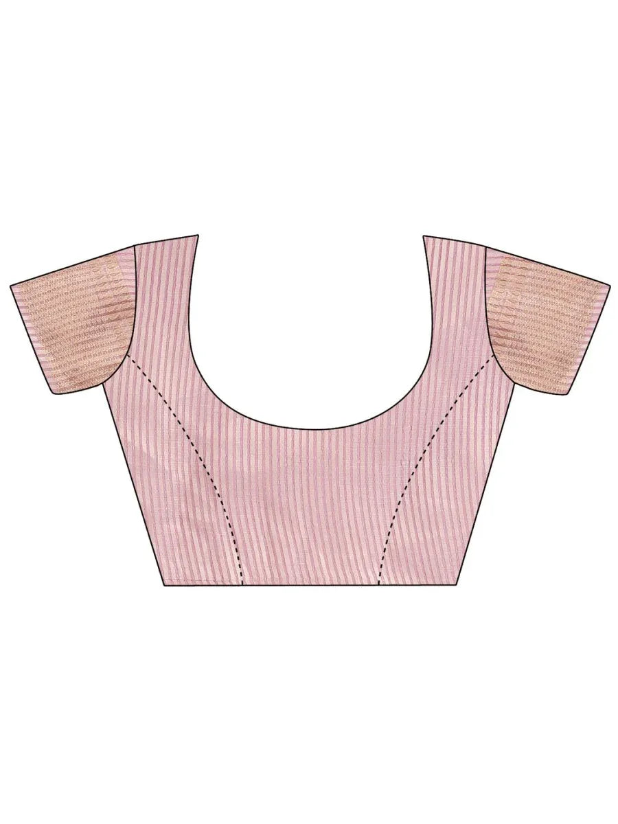 Purple Organza Saree With Blouse Piece - EZBER