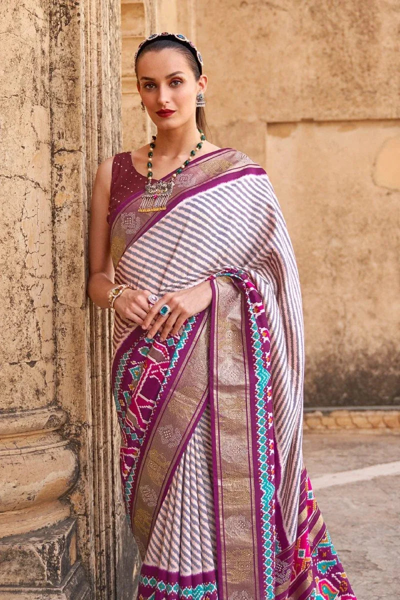 Purple Patola Saree - EZBER