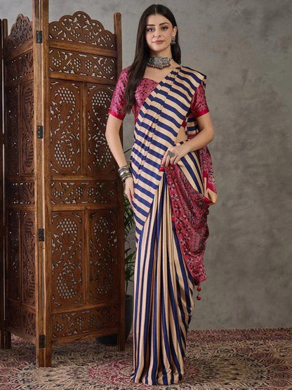 Purple Semi Modal Saree | EZB GF02 LUX 12004 - EZBER