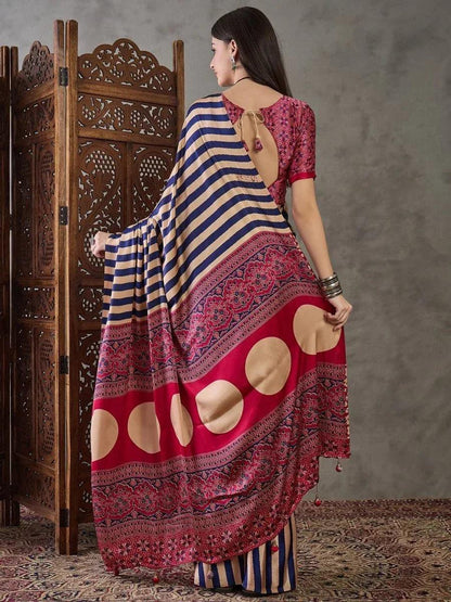 Purple Semi Modal Saree | EZB GF02 LUX 12004 - EZBER