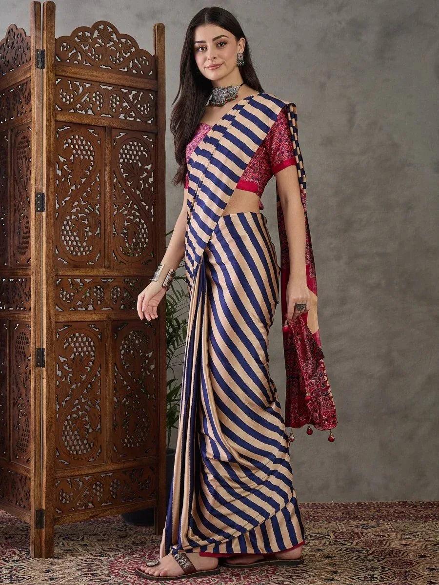 Purple Semi Modal Saree | EZB GF02 LUX 12004 - EZBER