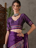 Purple Semi Modal Saree | EZB GF02 LUX 3002 - EZBER