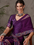 Purple Semi Modal Saree | EZB GF02 LUX 3002 - EZBER