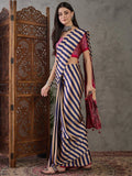 Purple Semi Modal Saree With Blouse Piece - EZBER