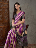 Purple Semi Modal Saree With Blouse Piece - EZBER