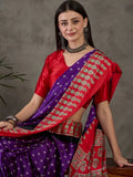 Purple Semi Modal Saree with Blouse Piece