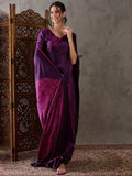 Purple Semi Modal Saree With Blouse Piece - EZBER