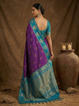 Purple Silk Blend Handloom Saree | EZB SI04 SUMER1001