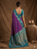 Purple Silk Blend Handloom Saree | EZB SI04 SUMER1001 - EZBER