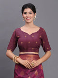 Purple Silk Saree With Blouse Piece - EZBER