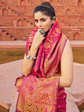 Purple Soft Silk Festive Wear Saree With Blouse Piece - EZBER