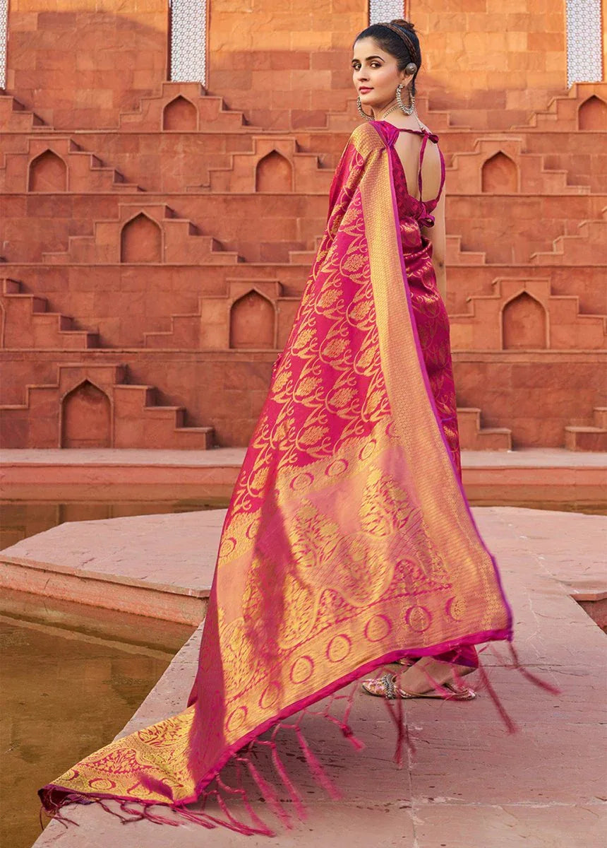Purple Soft Silk Festive Wear Saree With Blouse Piece - EZBER