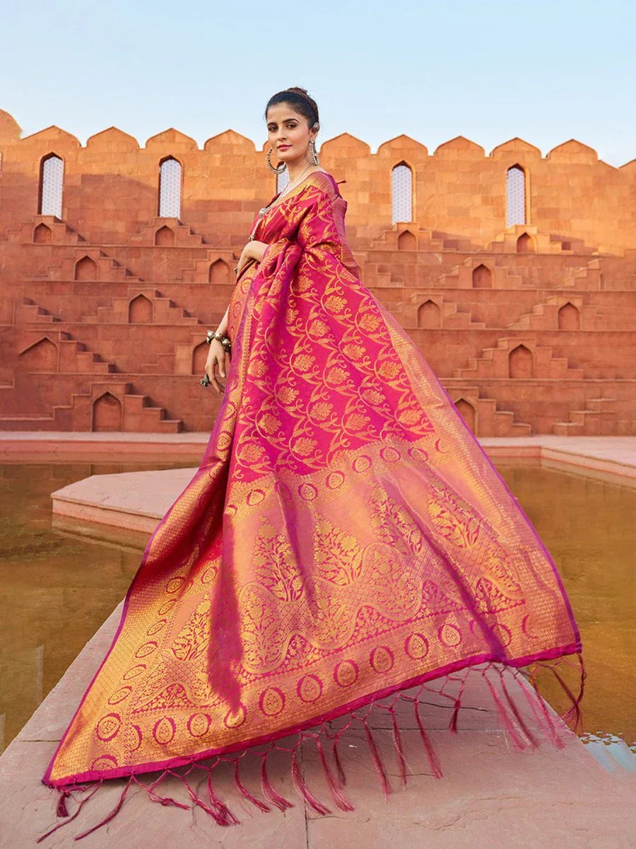 Purple Soft Silk Festive Wear Saree With Blouse Piece - EZBER