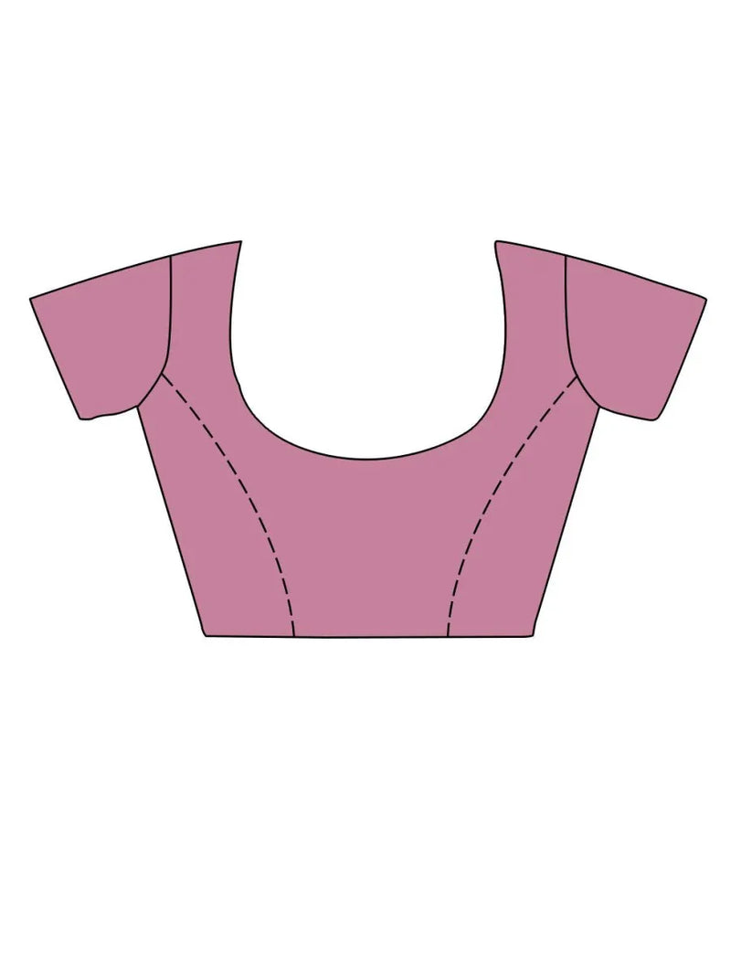 Purple Tissue Mosqus Saree With Blouse Piece - EZBER