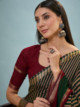 Pv Cotton Green Printed Saree | EZB GF02 TARA V1 50003