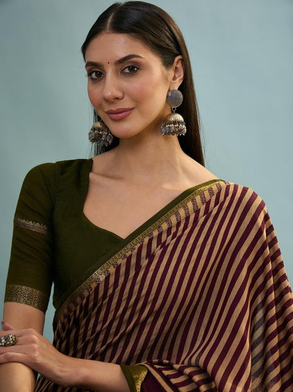 Pv Cotton Wine Printed Saree | EZB GF02 TARA V1 50005 - EZBER