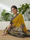 Pv Cotton Yellow Printed Saree | EZB GF02 TARA V2 54004