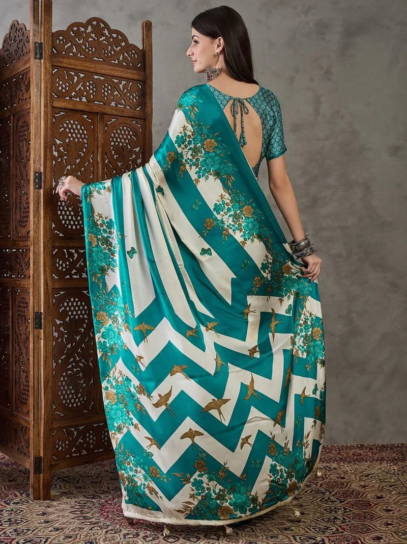 Raama Semi Modal Saree With Blouse Piece - EZBER