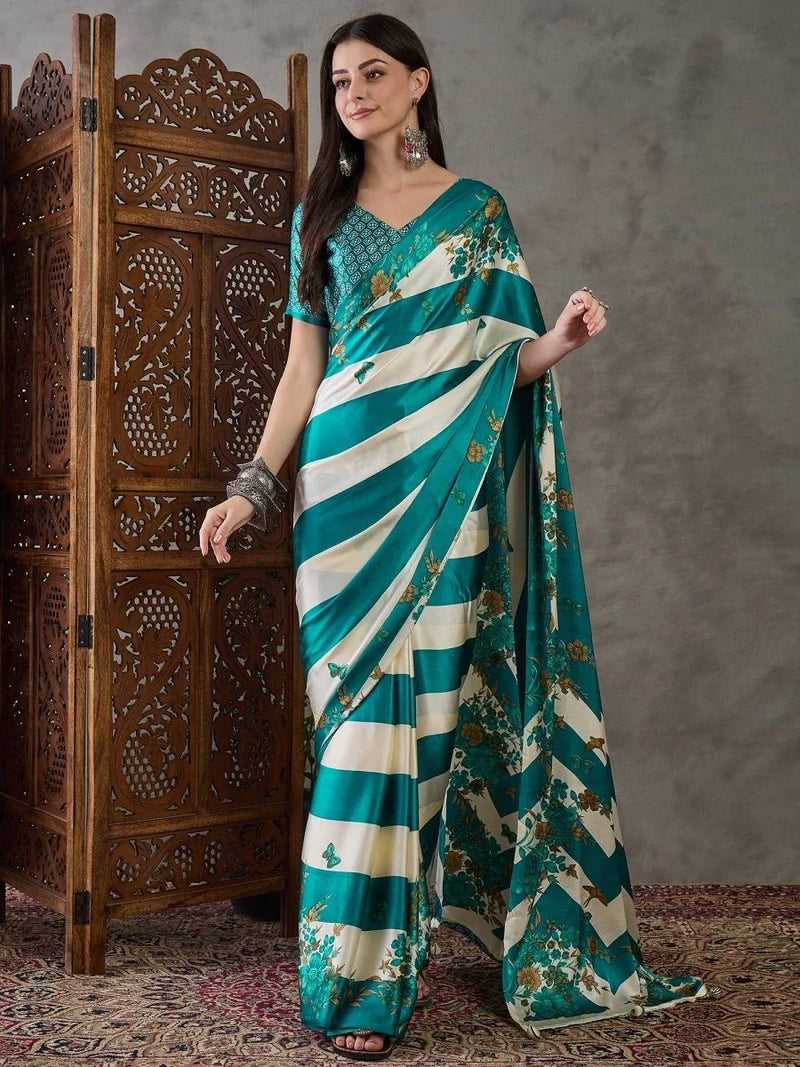 Raama Semi Modal Saree With Blouse Piece - EZBER