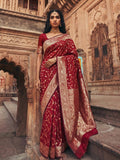 Red Art Silk Brocade Saree | EZB SI04 SUMKD1006