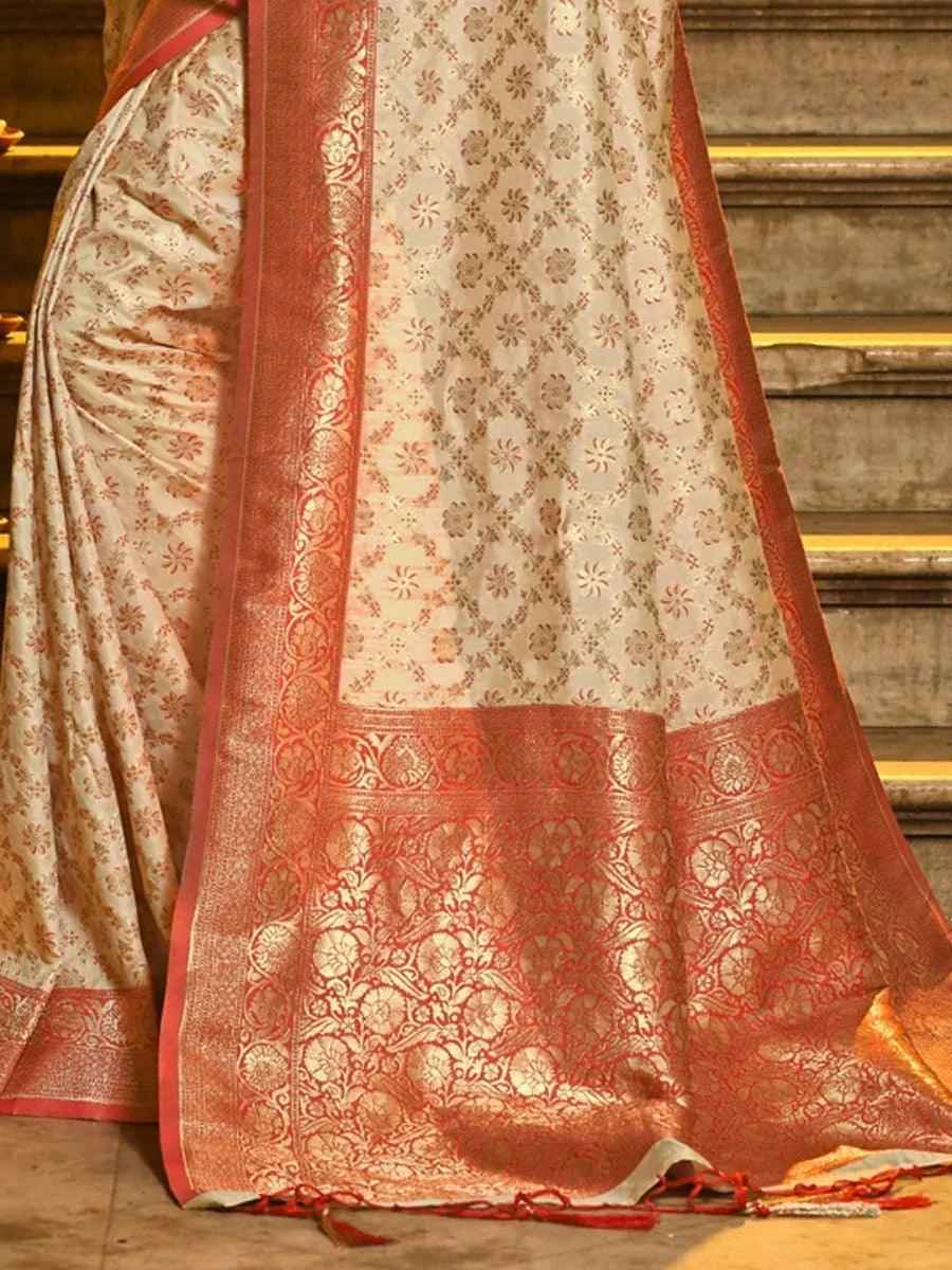 Red Banarasi Silk Brocade Saree | EZB SI04 ASRAJ1005