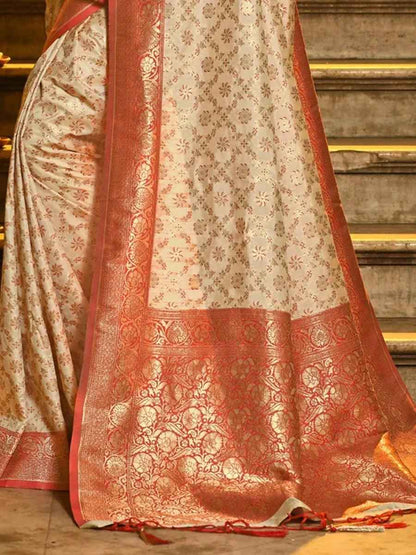 Red Banarasi Silk Brocade Saree | EZB SI04 ASRAJ1005