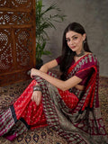 Red Semi Modal Saree | EZB GF02 LUX 5006 - EZBER