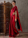 Red Semi Modal Saree With Blouse Piece - EZBER