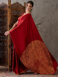 Red Semi Modal Saree With Blouse Piece - EZBER