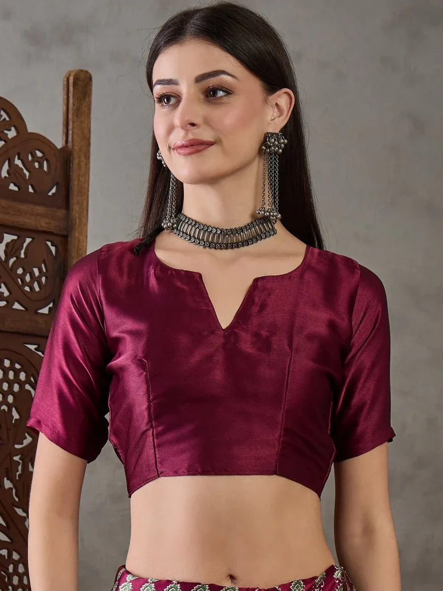 Red Semi Modal Saree With Blouse Piece - EZBER