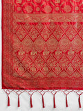 Red Silk Blend Handloom Saree | EZB SI04 SURJW2002 - EZBER