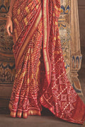 Red Yellow Patola Saree - EZBER