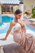 Sand Beige Mulmul Cotton Saree - EZBER