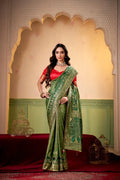 Satin Tissue Woven Design Jacquard Work Saree With Blouse Piece - EZBER