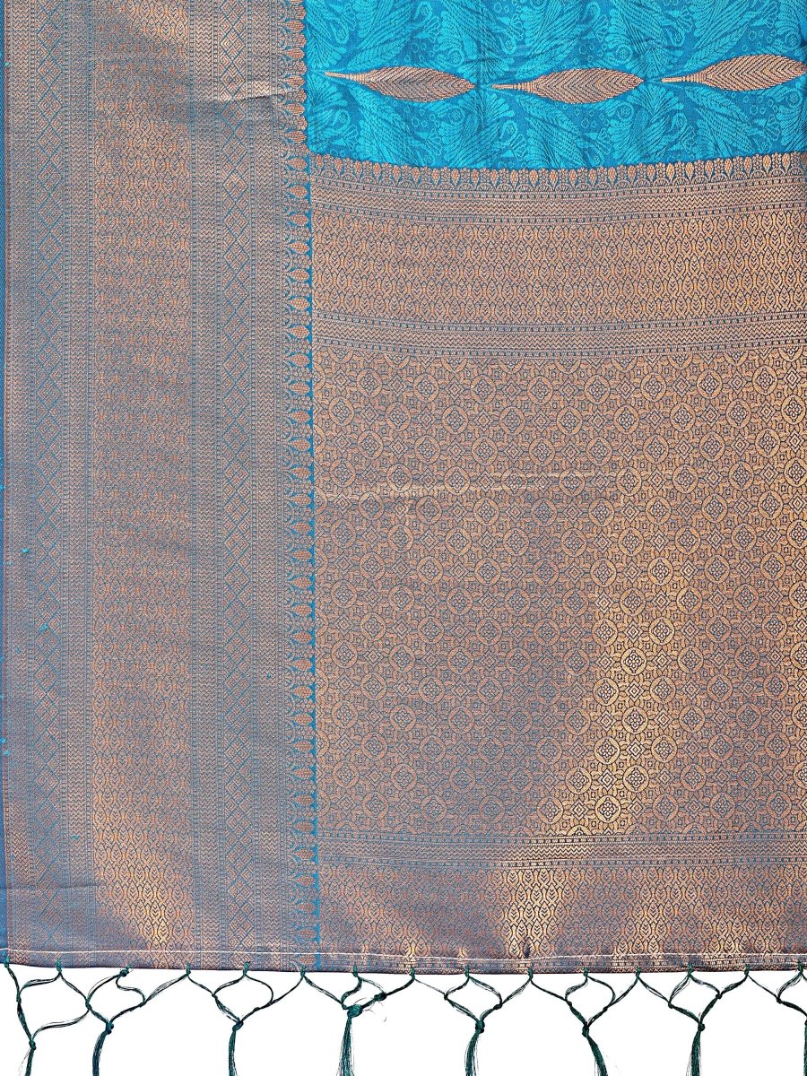 Sea Green Banarasi Silk Brocade Saree | EZB SI04 ASPAL2001 - EZBER