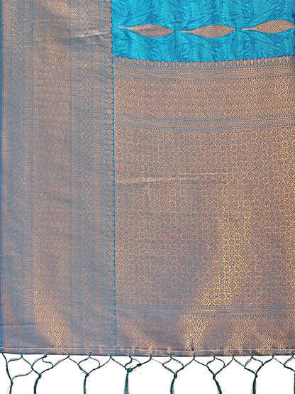 Sea Green Banarasi Silk Brocade Saree | EZB SI04 ASPAL2001 - EZBER