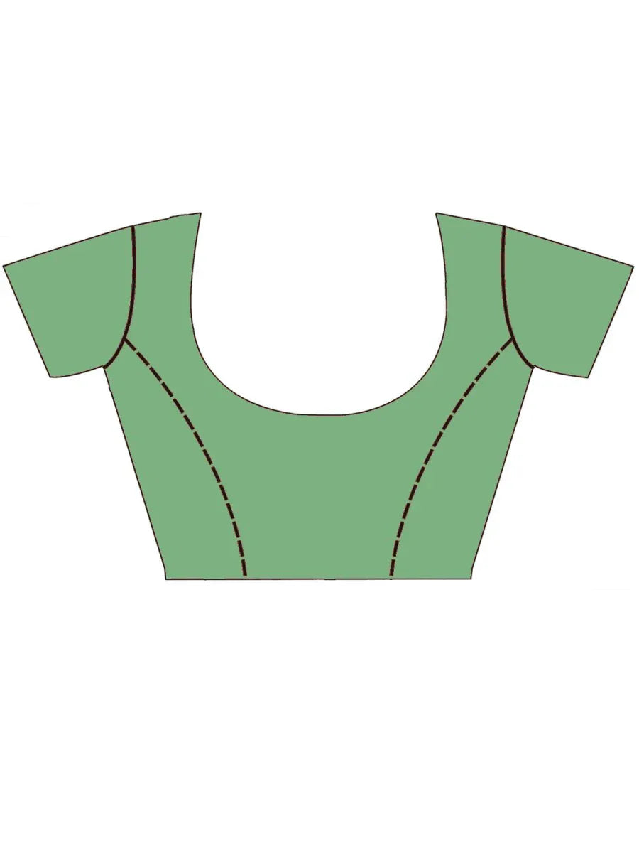 Sea Green Banarasi silk Saree With Blouse Piece - EZBER