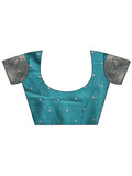 Sea Green Banarasi Silk Saree With Blouse Piece - EZBER