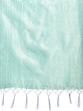 Sea Green Cotton Saree With Blouse Piece - EZBER