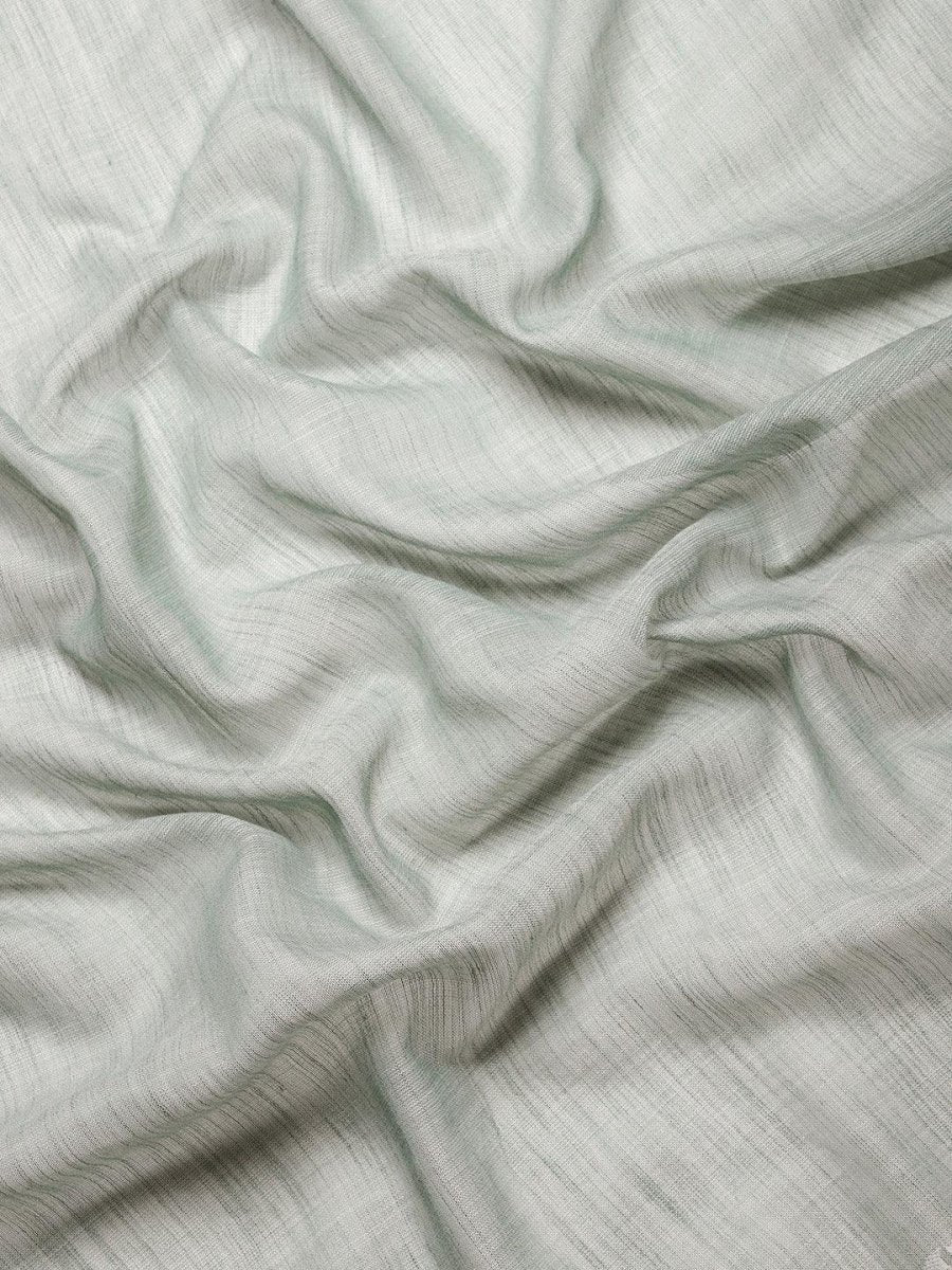 Sea Green Linen Brocade Saree | EZB SI04 SWLIN1001 - EZBER