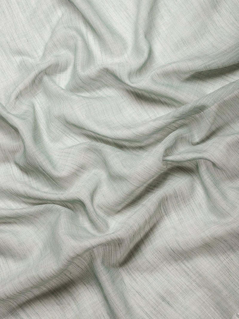 Sea Green Linen Saree With Blouse Piece - EZBER