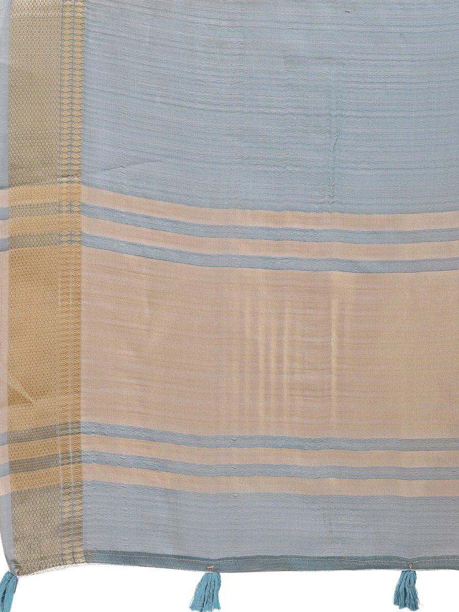 Sea Green Organza Saree With Blouse Piece - EZBER