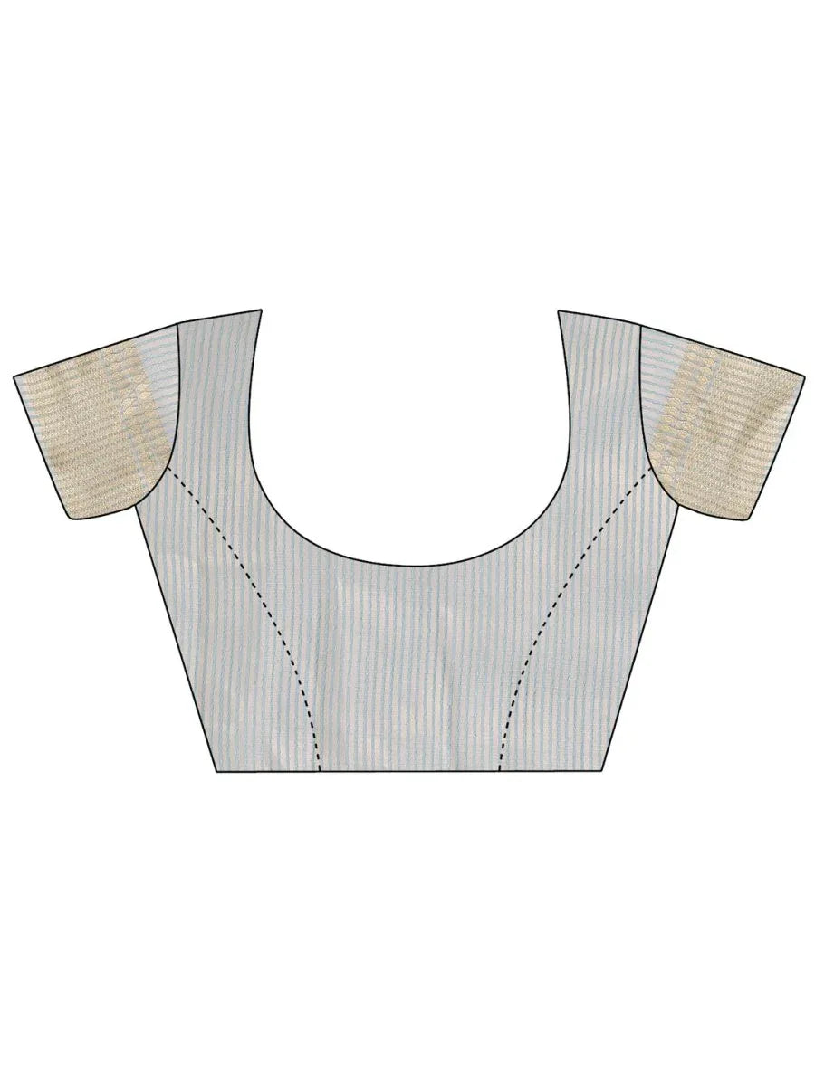 Sea Green Organza Saree With Blouse Piece - EZBER