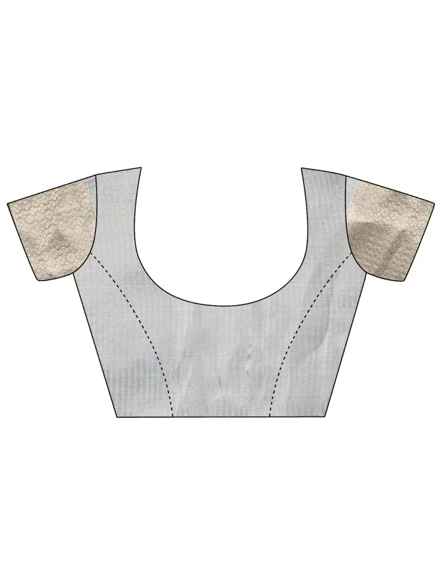 Sea Green Organza Saree With Blouse Piece - EZBER