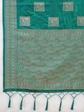 Sea Green Silk Blend Handloom Saree | EZB SI04 SURJW3003 - EZBER